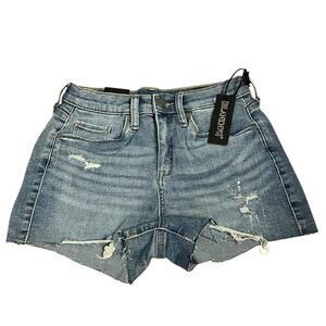 Blank NYC NWT The Essex Classic Cut Off Stretch Shorts Size 25